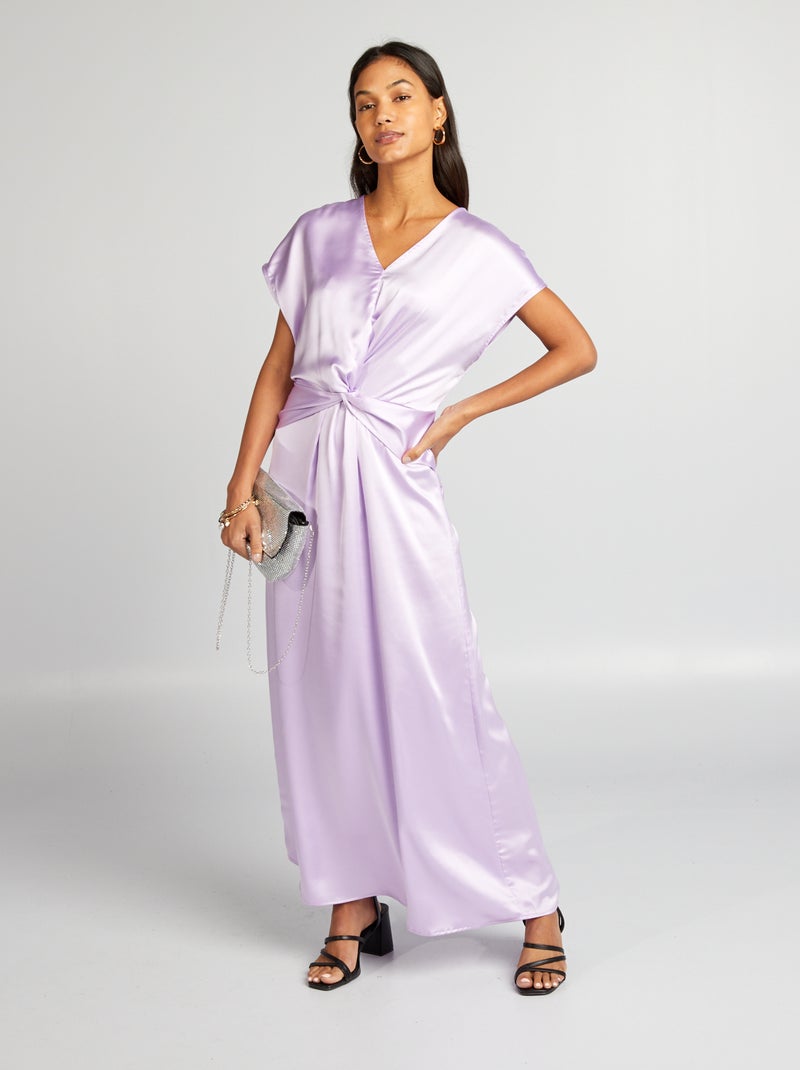 Vestido comprido acetinado VIOLETA - Kiabi