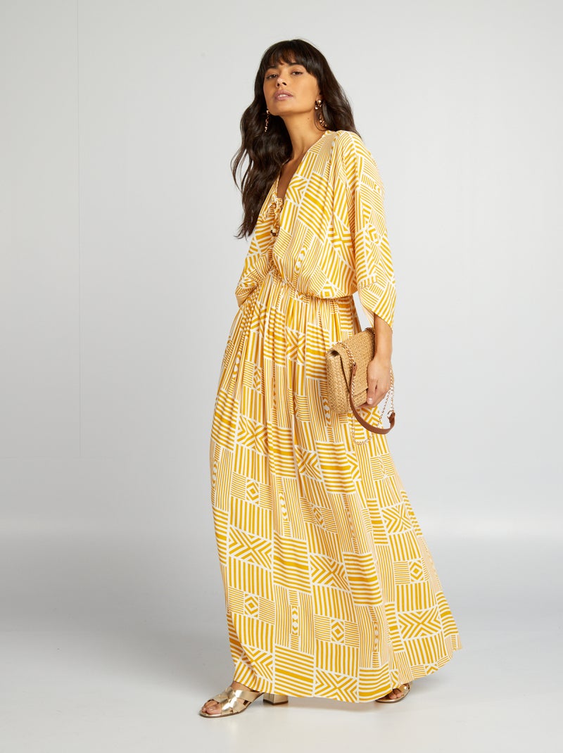 Vestido comprido AMARELO - Kiabi