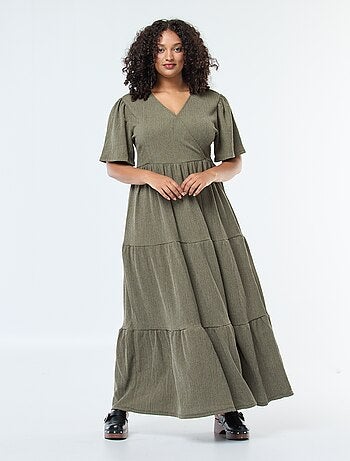 Vestido comprido cache-cœur