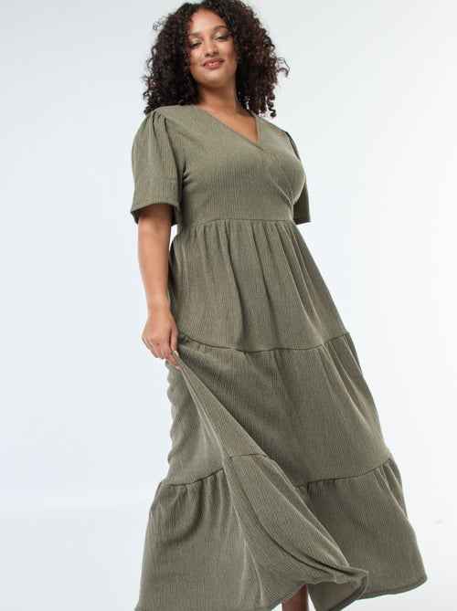 Vestido comprido cache-cœur - Kiabi