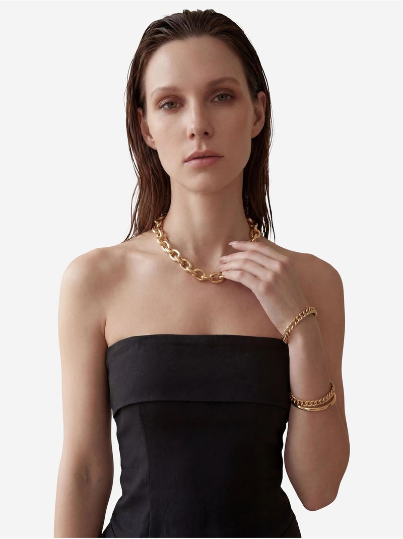 Vestido comprido cai-cai com cinto da my fashion Preto - Kiabi