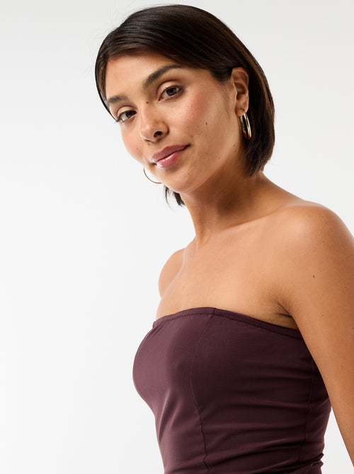 Vestido comprido cai-cai com écharpe - Kiabi