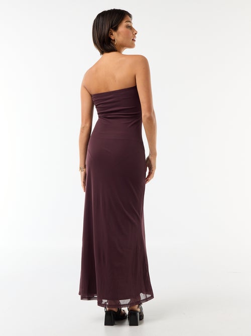 Vestido comprido cai-cai com écharpe - Kiabi
