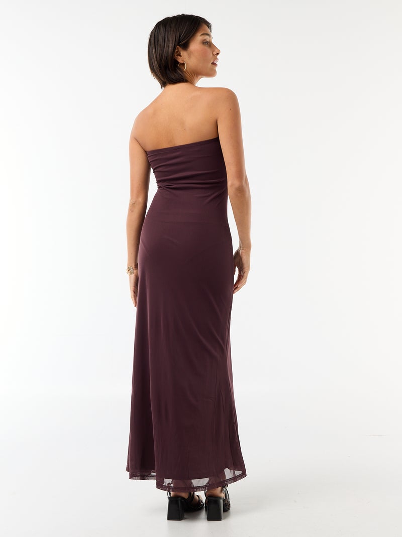 Vestido comprido cai-cai com écharpe Violeta - Kiabi
