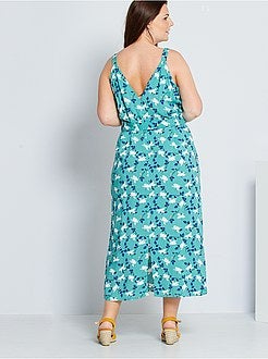 Vestido comprido cintado - Kiabi