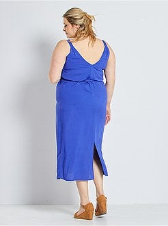 Vestido comprido cintado - Kiabi