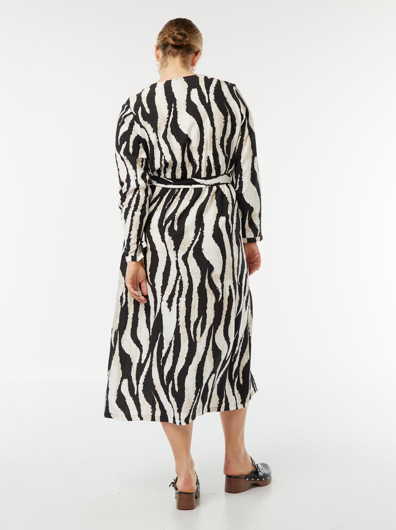 Vestido comprido com abertura totalmente com botões BEGE - Kiabi
