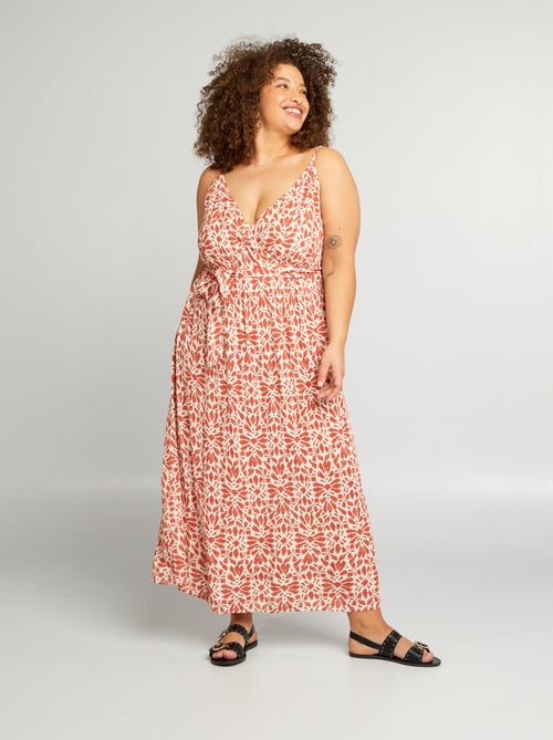 Vestido comprido com alças cruzadas - Kiabi