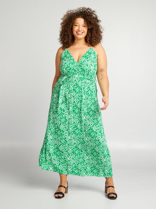 Vestido comprido com alças cruzadas - Kiabi