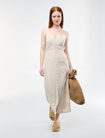Vestido comprido com alças finas ajustáveis