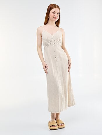 Vestido comprido com alças finas ajustáveis