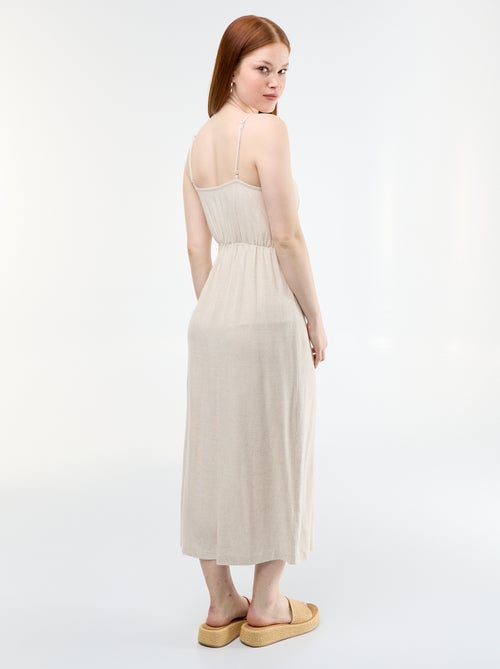 Vestido comprido com alças finas ajustáveis - Kiabi