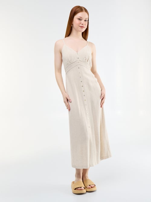 Vestido comprido com alças finas ajustáveis - Kiabi