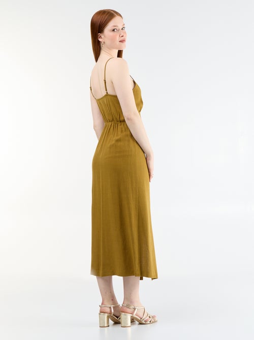 Vestido comprido com alças finas ajustáveis - Kiabi