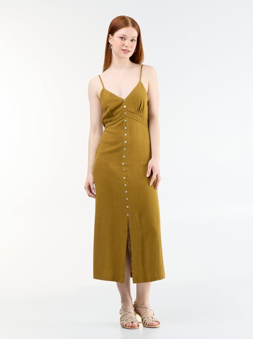 Vestido comprido com alças finas ajustáveis - Kiabi