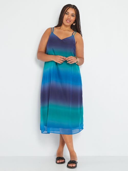 Vestido comprido com alças finas - Kiabi