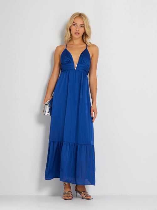 Vestido comprido com alças finas - Kiabi