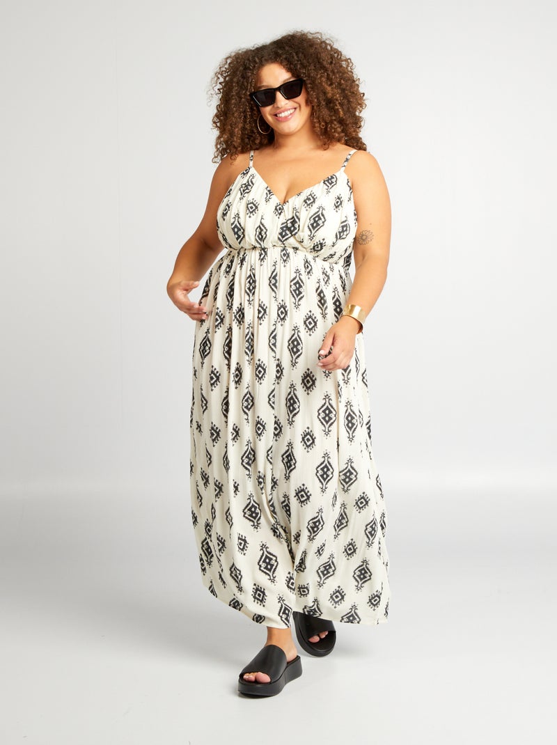 Vestido comprido com alças finas BEGE - Kiabi
