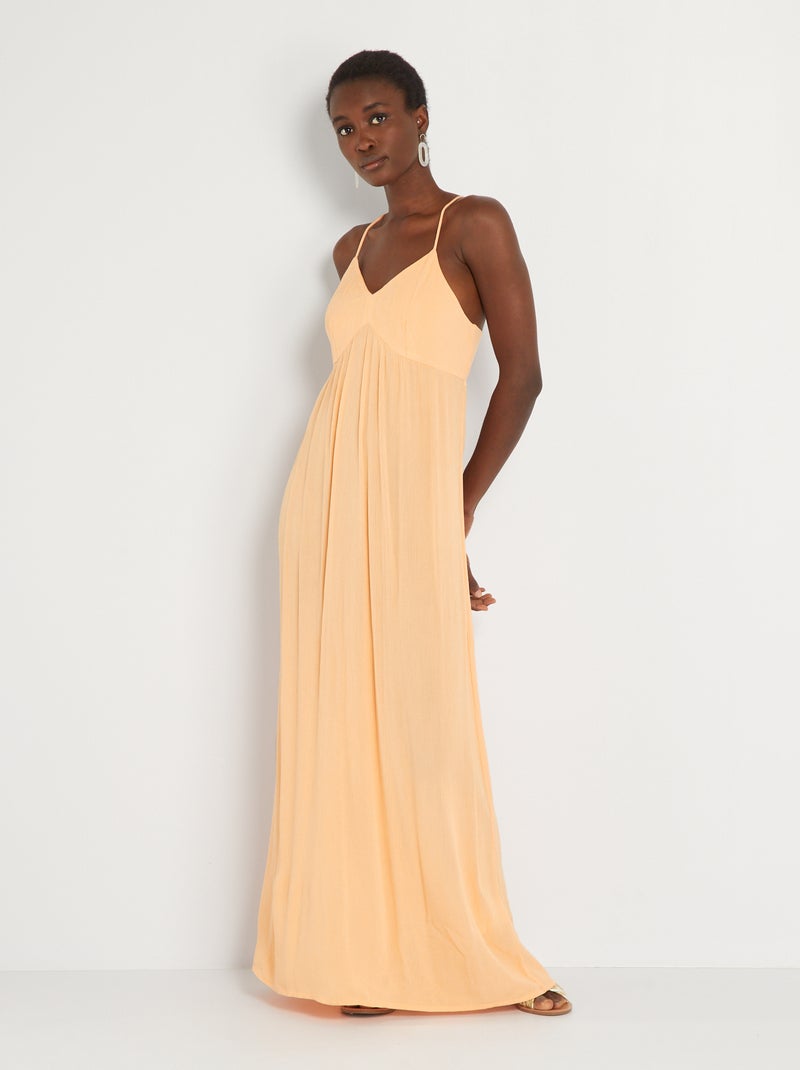 Vestido comprido com alças finas LARANJA - Kiabi
