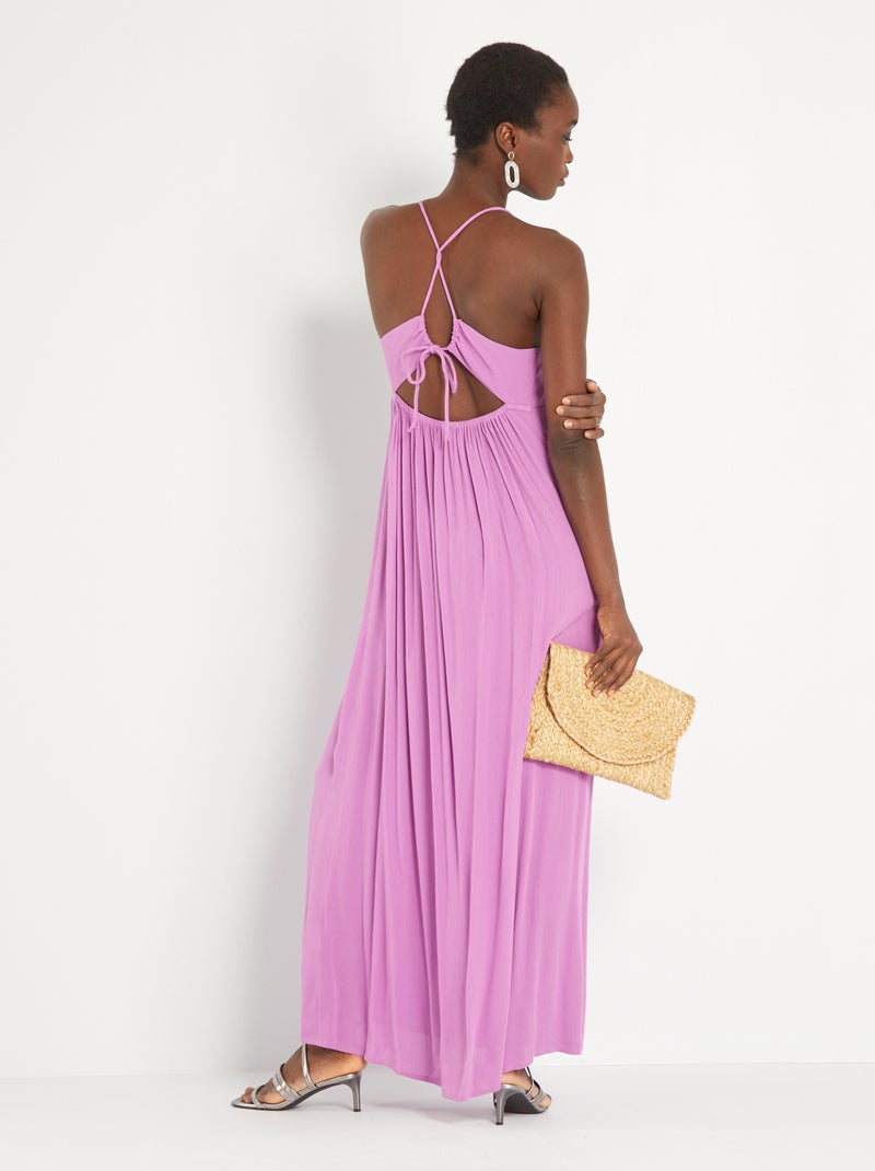 Vestido comprido com alças finas ROSA - Kiabi
