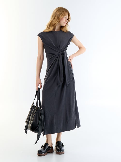 Vestido comprido com atilho - Kiabi