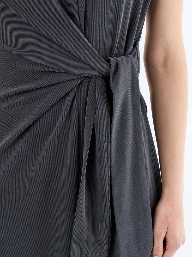 Vestido comprido com atilho Preto - Kiabi