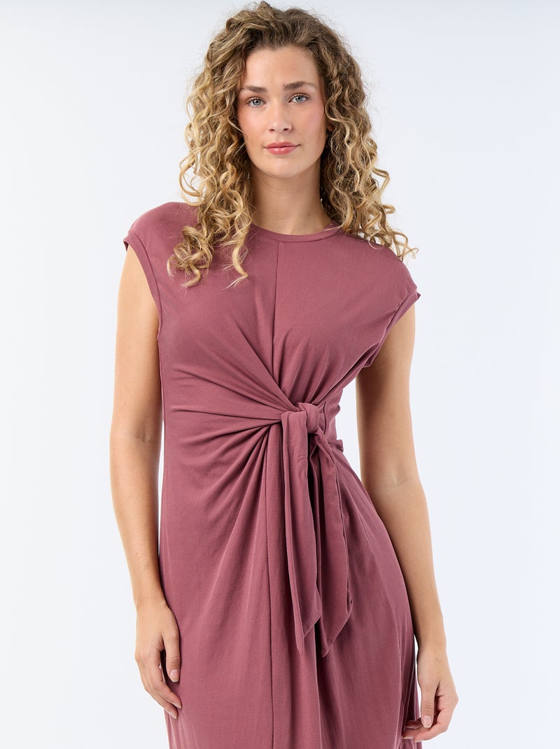 Vestido comprido com atilho Rosa - Kiabi