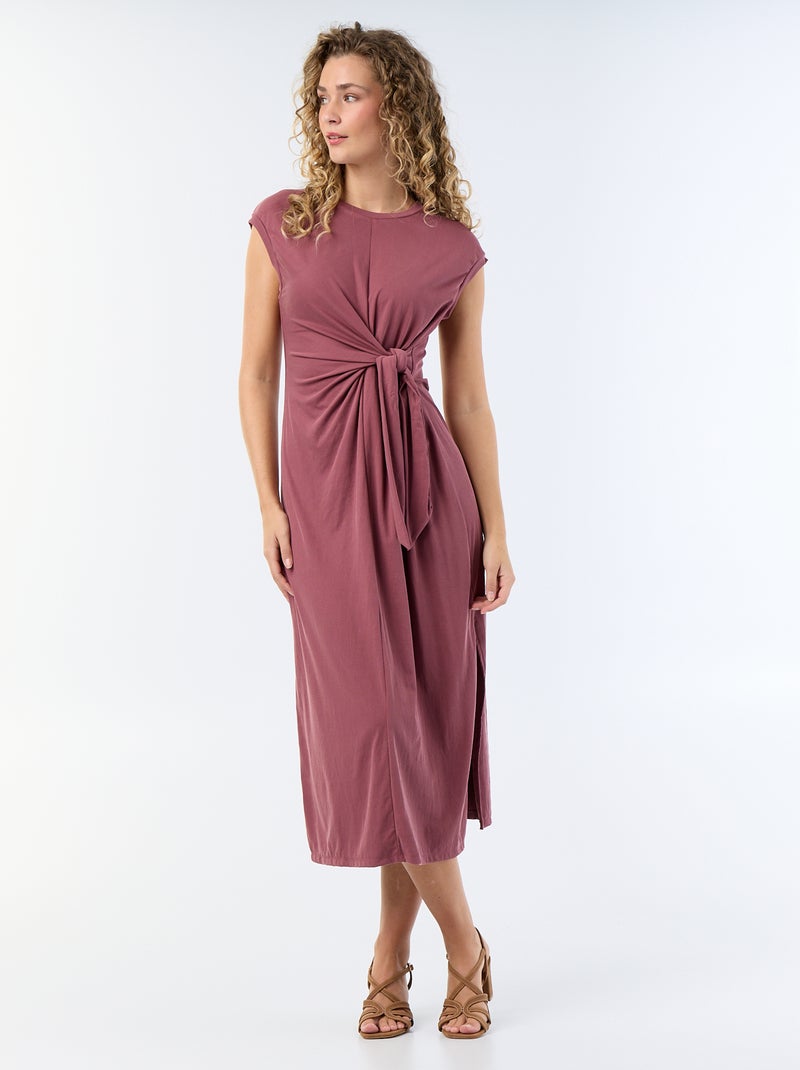 Vestido comprido com atilho Rosa - Kiabi