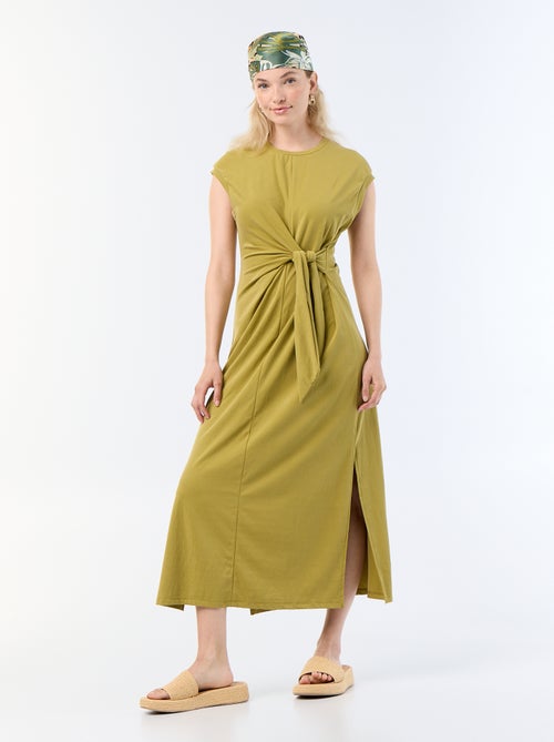 Vestido comprido com atilho - Kiabi