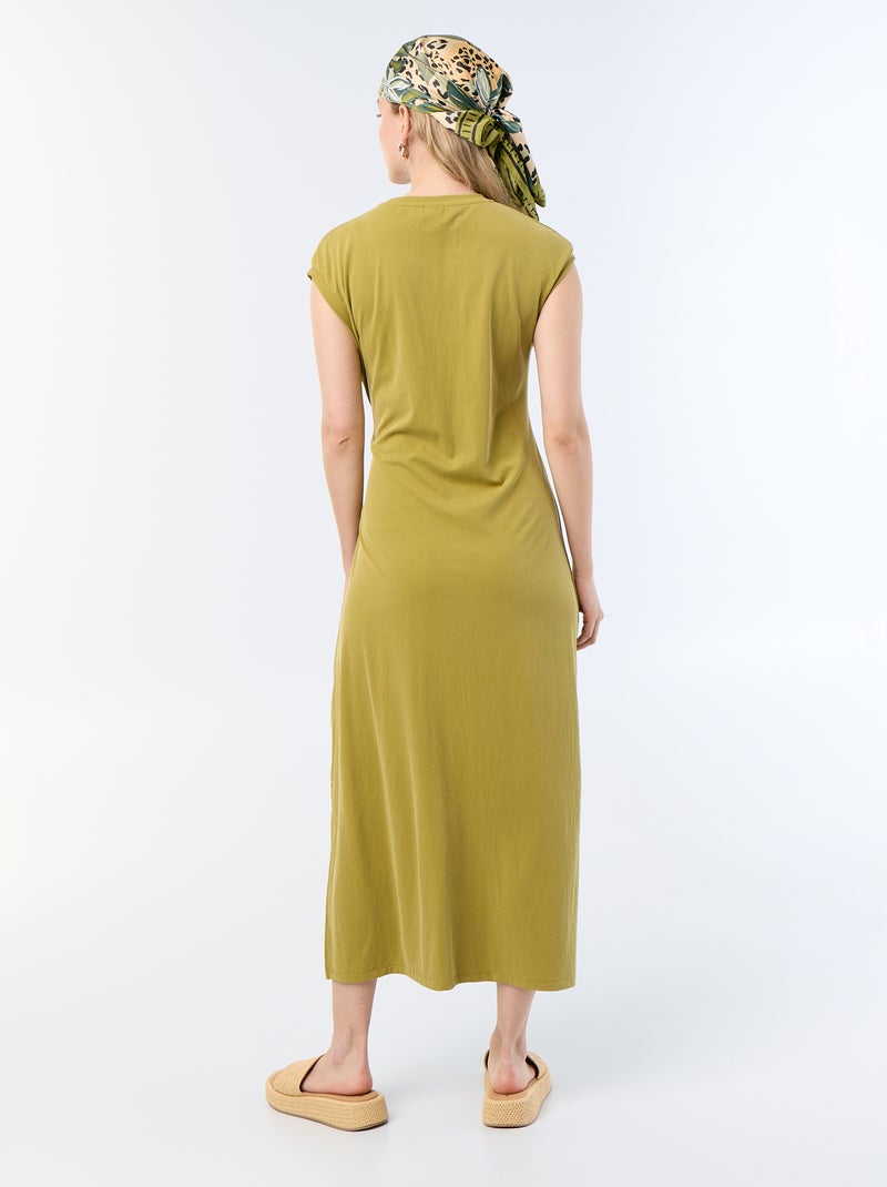 Vestido comprido com atilho Verde - Kiabi