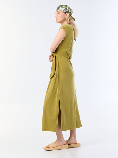 Vestido comprido com atilho - Kiabi