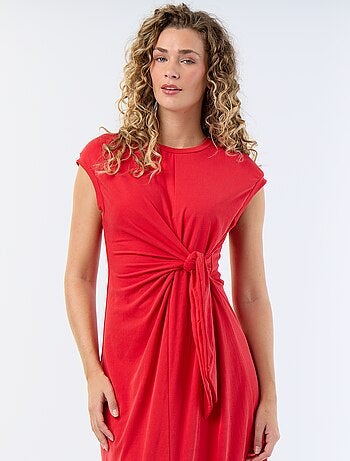 Vestido comprido com atilho