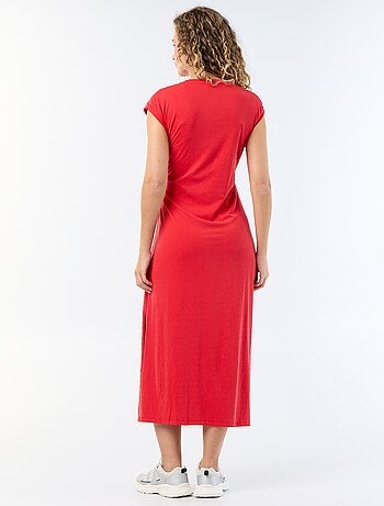 Vestido comprido com atilho