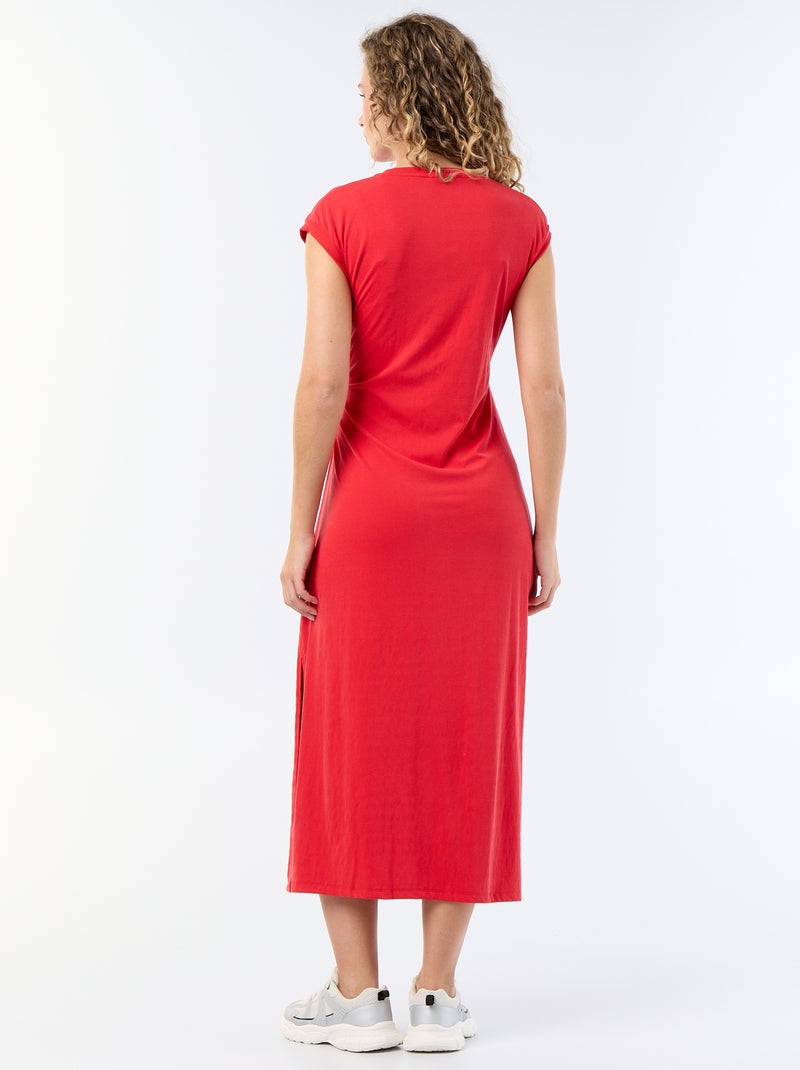 Vestido comprido com atilho Vermelho - Kiabi