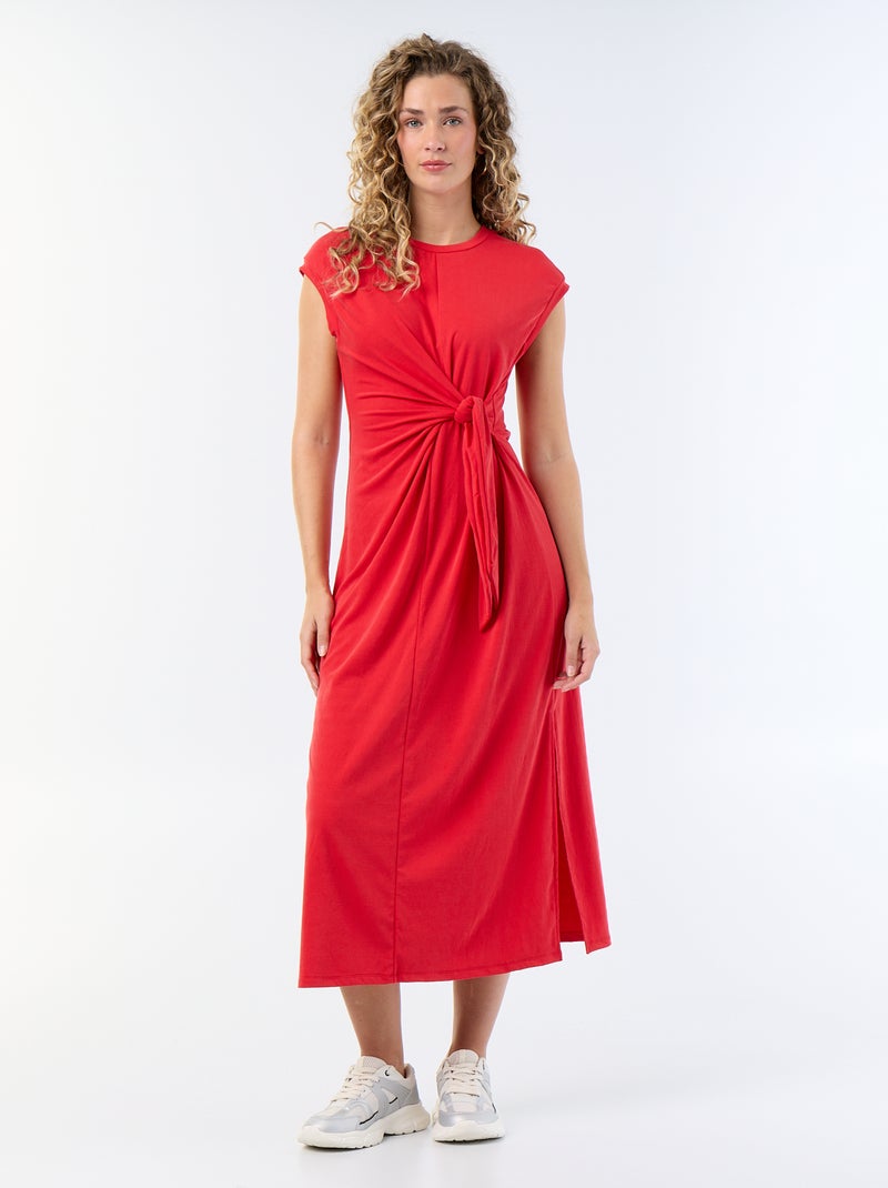 Vestido comprido com atilho Vermelho - Kiabi