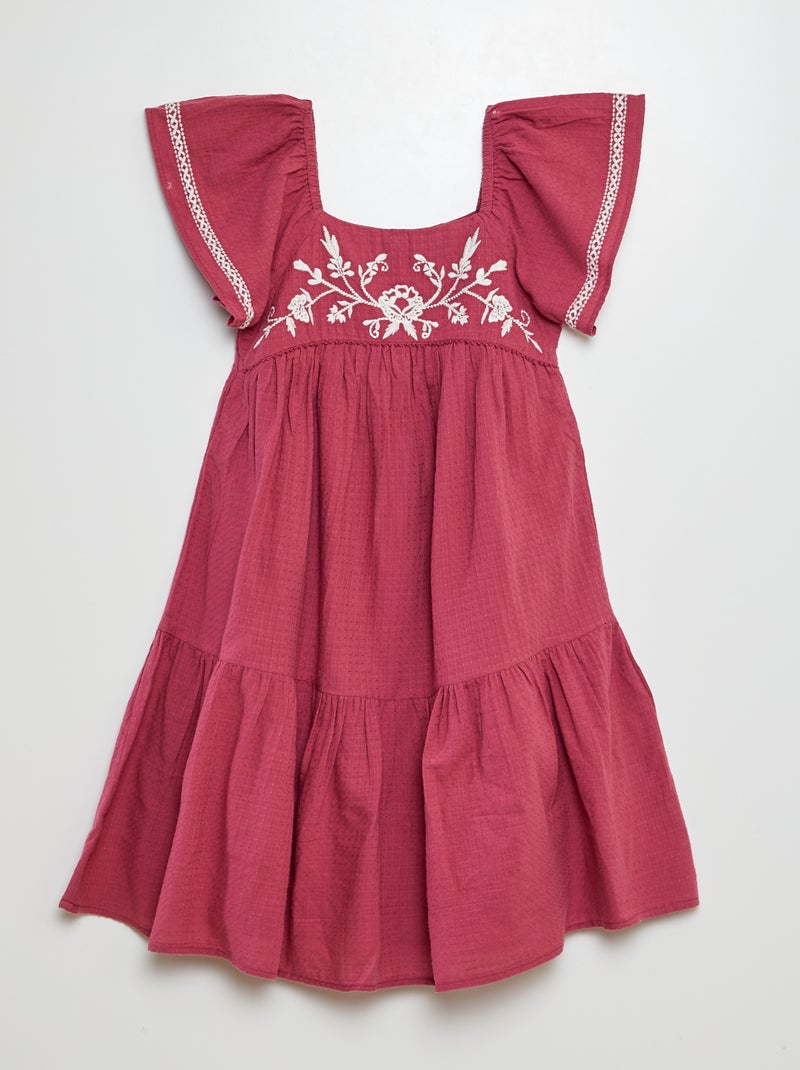 Vestido comprido com bordados VIOLETA - Kiabi