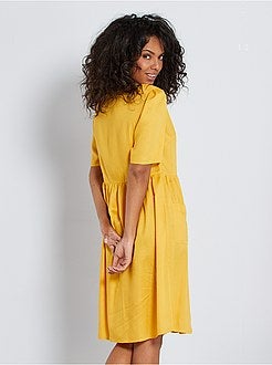 Vestido comprido com botões - Kiabi