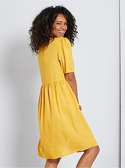 Vestido comprido com botões - Kiabi