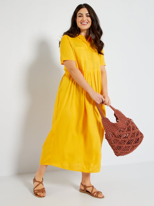 Vestido comprido com botões - Kiabi