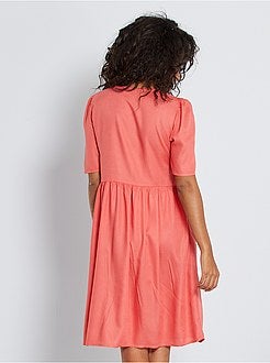 Vestido comprido com botões - Kiabi