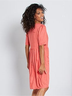 Vestido comprido com botões - Kiabi