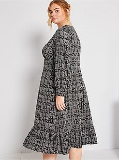 Vestido comprido com botões - Kiabi