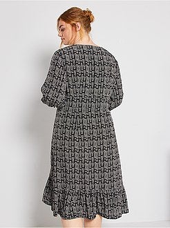 Vestido comprido com botões - Kiabi