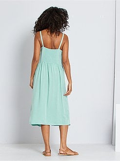 Vestido comprido com botões - Kiabi