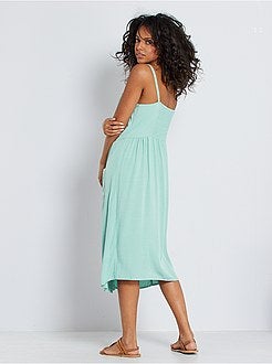 Vestido comprido com botões - Kiabi