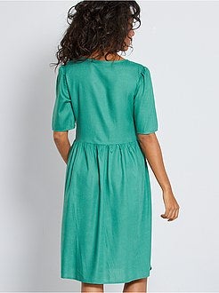 Vestido comprido com botões - Kiabi