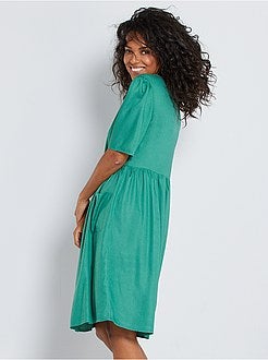 Vestido comprido com botões - Kiabi