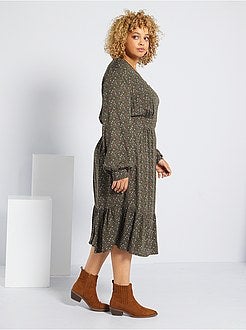 Vestido comprido com botões - Kiabi