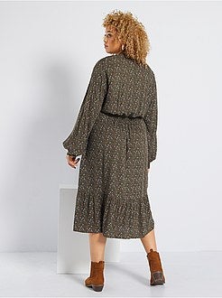 Vestido comprido com botões - Kiabi