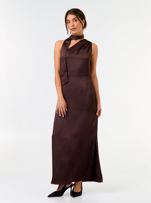 Vestido comprido com corte assimétrico - Kiabi